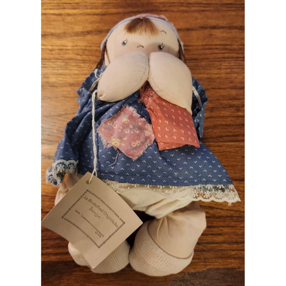 VTG 1991 Jan Shackelford Originals Youngun Soft Sculpture Cloth Doll with Tag